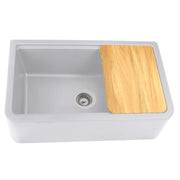 Nantucket Sinks 33-inch Reversible Workstation Granite Composite Apron Sink with Accessory Pack - Light Grey with Metallic Flecks PR3320-APS-G - view 2
