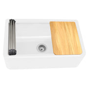 Nantucket Sinks 33-inch Reversible Workstation Granite Composite Apron Sink with Accessory Pack - White PR3320-APS-W - view 4