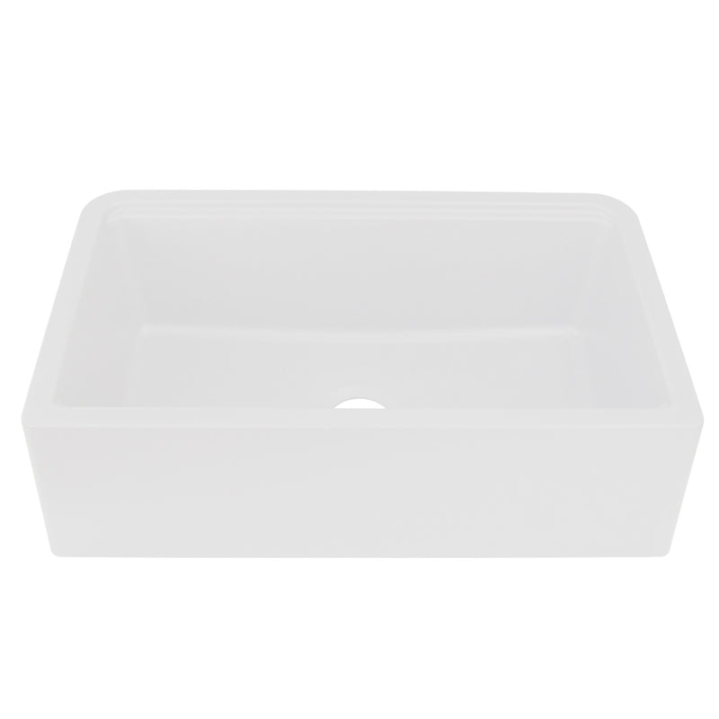 Nantucket Sinks 33-inch Reversible Workstation Granite Composite Apron Sink with Accessory Pack - White PR3320-APS-W - view 5