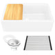 Nantucket Sinks 33-inch Reversible Workstation Granite Composite Apron Sink with Accessory Pack - White PR3320-APS-W