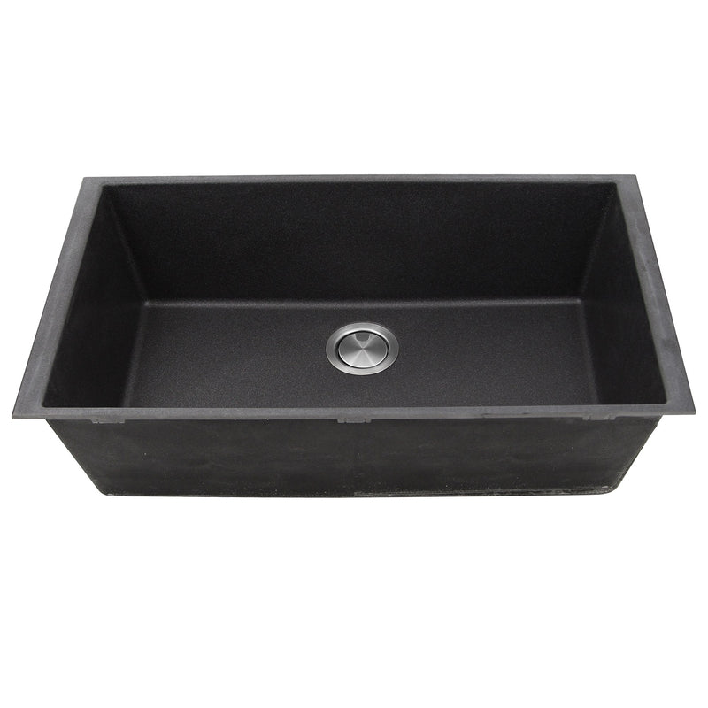 Nantucket Sinks 33-inch Undermount Granite Composite Sink in Black PR3320-BL-UM - view 2