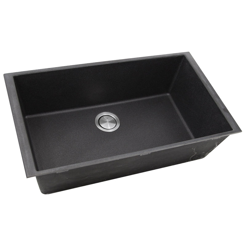 Nantucket Sinks 33-inch Undermount Granite Composite Sink in Black PR3320-BL-UM - view 3