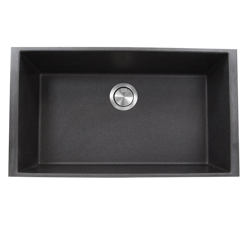 Nantucket Sinks 33-inch Undermount Granite Composite Sink in Black PR3320-BL-UM