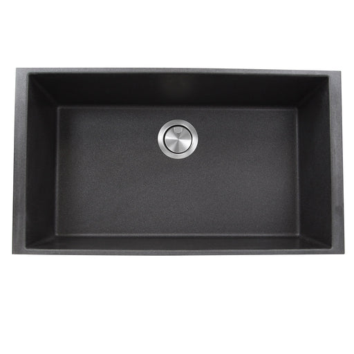 Nantucket Sinks 33-inch Undermount Granite Composite Sink in Black PR3320-BL-UM