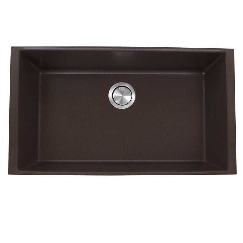 Nantucket Sinks 33-inch Undermount Granite Composite Sink in Brown PR3320-BR-UM
