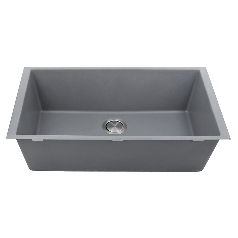 Nantucket Sinks 33-inch Undermount Granite Composite Sink in Titanium PR3320-TI-UM - view 3