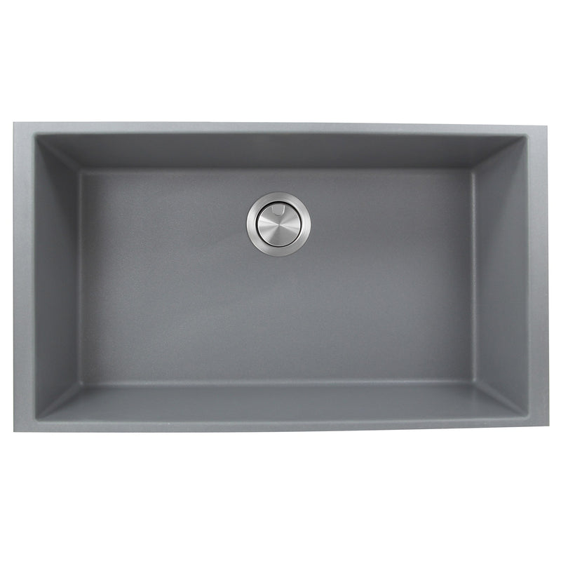 Nantucket Sinks 33-inch Undermount Granite Composite Sink in Titanium PR3320-TI-UM