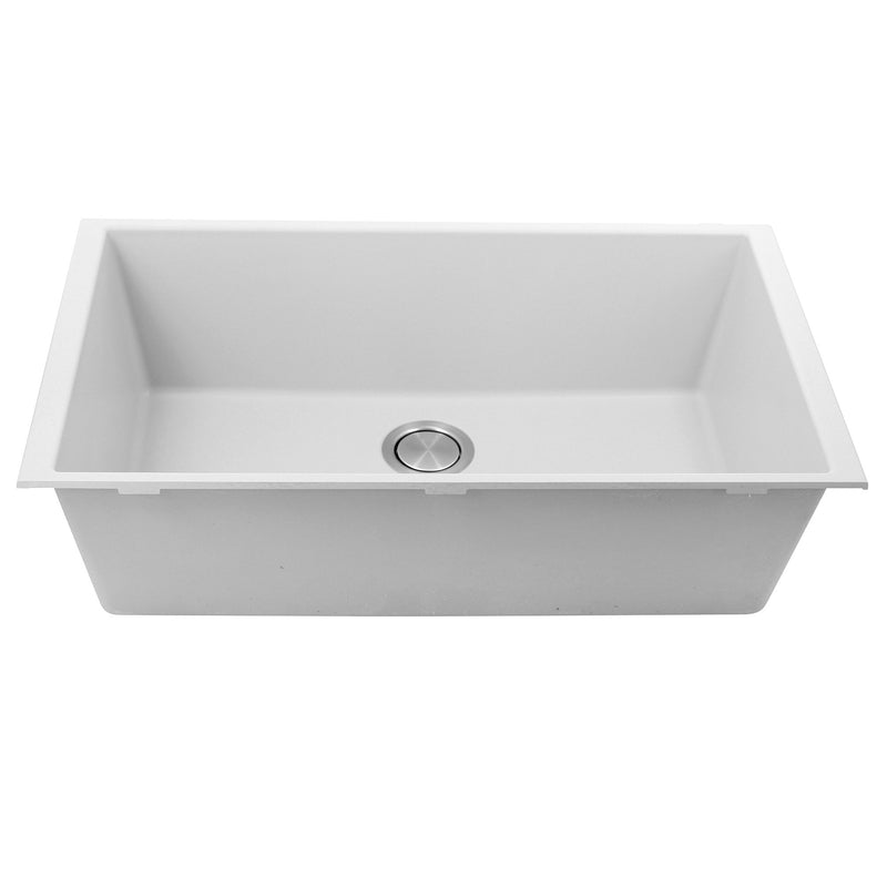Nantucket Sinks 33-inch Undermount Granite Composite Sink in White PR3320-W-UM - view 5