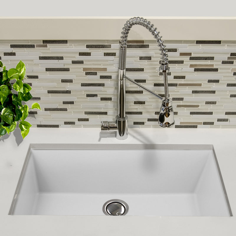 Nantucket Sinks 33-inch Undermount Granite Composite Sink in White PR3320-W-UM - view 7