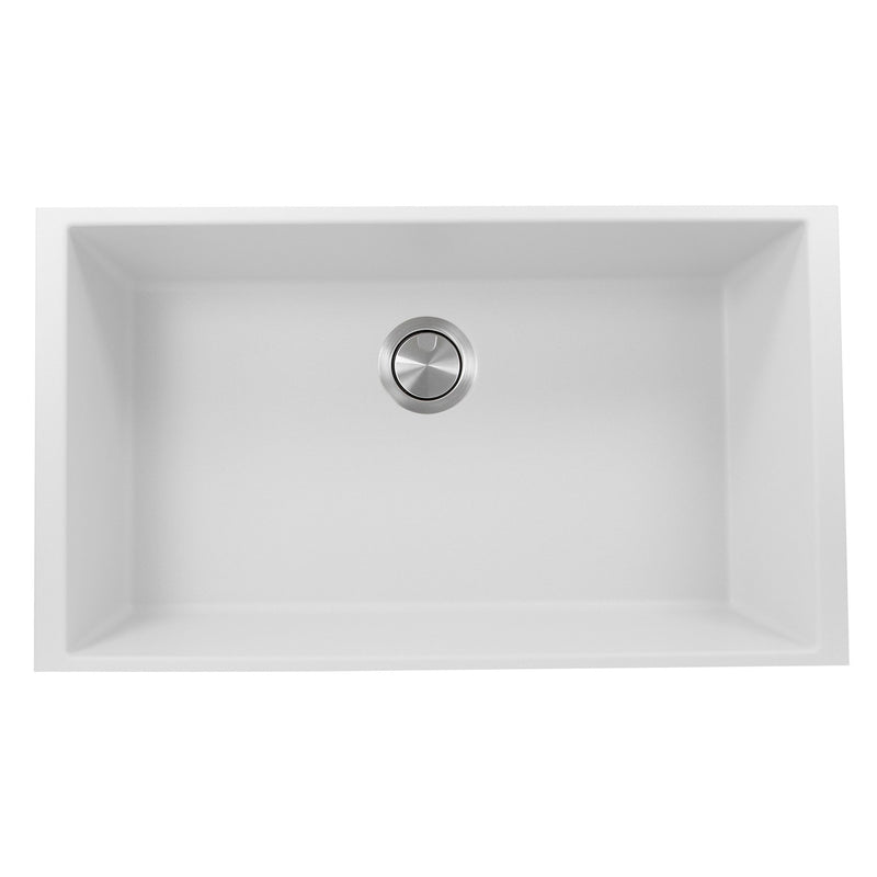 Nantucket Sinks 33-inch Undermount Granite Composite Sink in White PR3320-W-UM