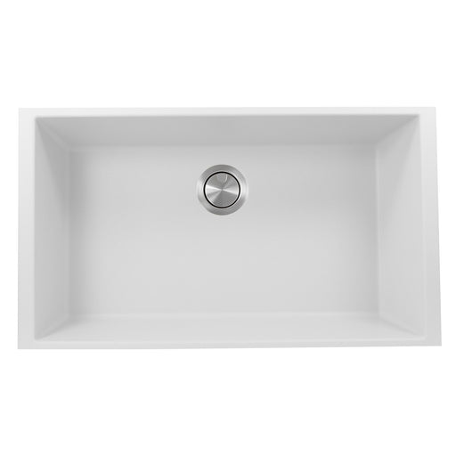 Nantucket Sinks 33-inch Undermount Granite Composite Sink in White PR3320-W-UM