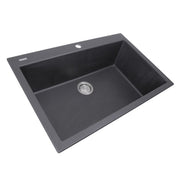 Nantucket Sinks 33-inch Dual-mount Granite Composite Sink in Black PR3322-DM-BL - view 2