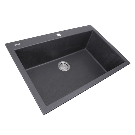 Nantucket Sinks 33-inch Dual-mount Granite Composite Sink in Black PR3322-DM-BL - view 2