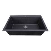 Nantucket Sinks 33-inch Dual-mount Granite Composite Sink in Black PR3322-DM-BL - view 4