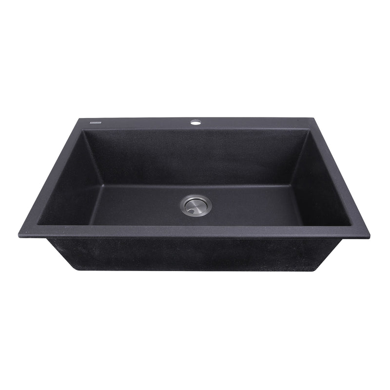 Nantucket Sinks 33-inch Dual-mount Granite Composite Sink in Black PR3322-DM-BL - view 4