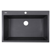Nantucket Sinks 33-inch Dual-mount Granite Composite Sink in Black PR3322-DM-BL - view 5