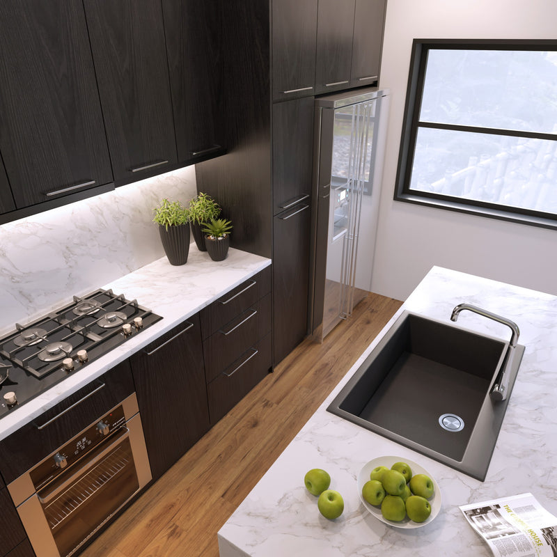 Nantucket Sinks 33-inch Dual-mount Granite Composite Sink in Black PR3322-DM-BL - view 6