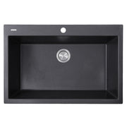 Nantucket Sinks 33-inch Dual-mount Granite Composite Sink in Black PR3322-DM-BL