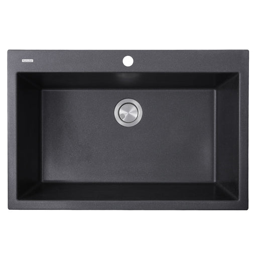 Nantucket Sinks 33-inch Dual-mount Granite Composite Sink in Black PR3322-DM-BL