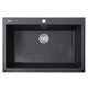 Nantucket Sinks 33-inch Dual-mount Granite Composite Sink in Black PR3322-DM-BL
