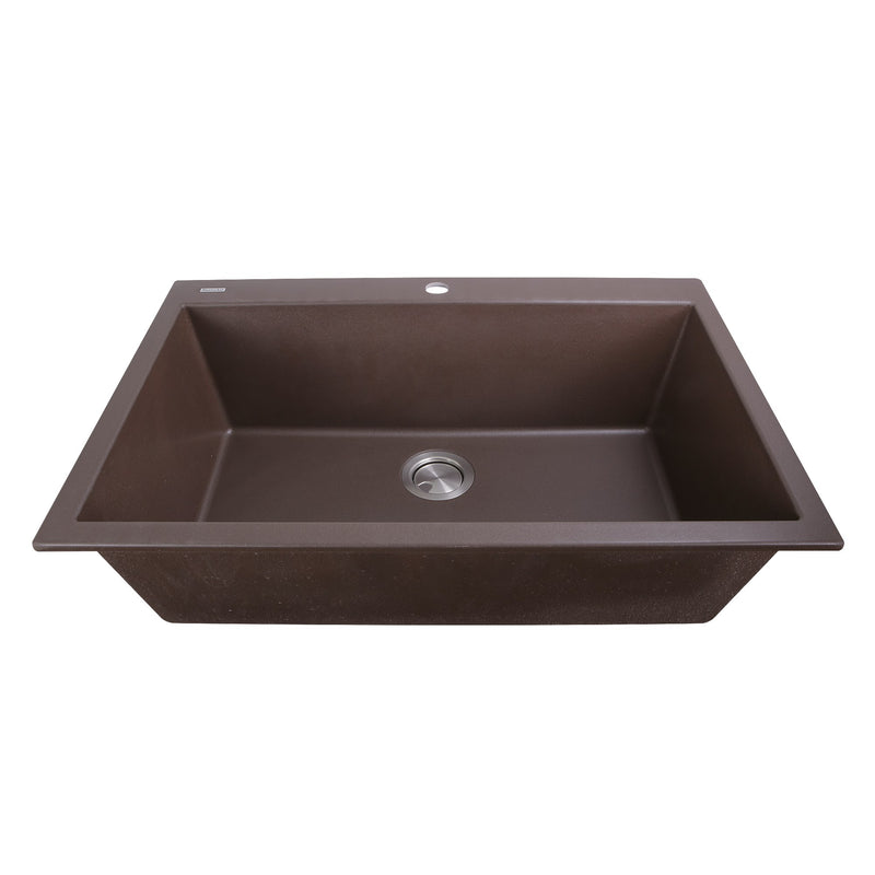 Nantucket Sinks 33-inch Dual-mount Granite Composite Sink in Brown PR3322-DM-BR - view 4