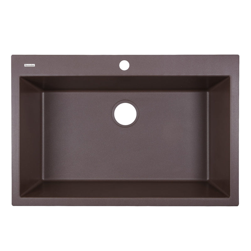 Nantucket Sinks 33-inch Dual-mount Granite Composite Sink in Brown PR3322-DM-BR - view 5