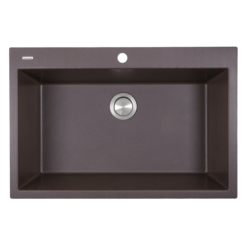 Nantucket Sinks 33-inch Dual-mount Granite Composite Sink in Brown PR3322-DM-BR