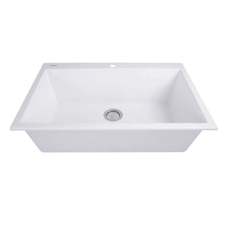 Nantucket Sinks 33-inch Dual-mount Granite Composite Sink in White PR3322-DM-W - view 4