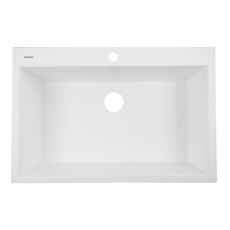 Nantucket Sinks 33-inch Dual-mount Granite Composite Sink in White PR3322-DM-W - view 5