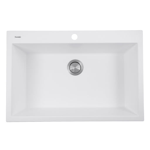 Nantucket Sinks 33-inch Dual-mount Granite Composite Sink in White PR3322-DM-W
