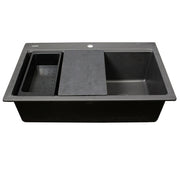 Nantucket Sinks 33" Dualmount Workstation Granite Composite Sink - Black PR3322PS-BL - view 2