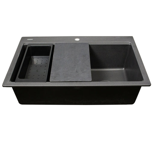 Nantucket Sinks 33" Dualmount Workstation Granite Composite Sink - Black PR3322PS-BL - view 2