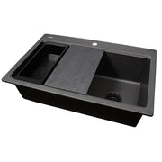 Nantucket Sinks 33" Dualmount Workstation Granite Composite Sink - Black PR3322PS-BL - view 3