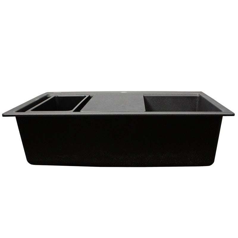 Nantucket Sinks 33" Dualmount Workstation Granite Composite Sink - Black PR3322PS-BL - view 4