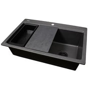 Nantucket Sinks 33" Dualmount Workstation Granite Composite Sink - Black PR3322PS-BL