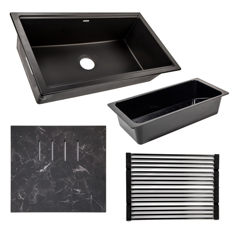 Nantucket Sinks Undermount Workstation Granite Composite Sink - Black PR3419-NBL-UM - view 2