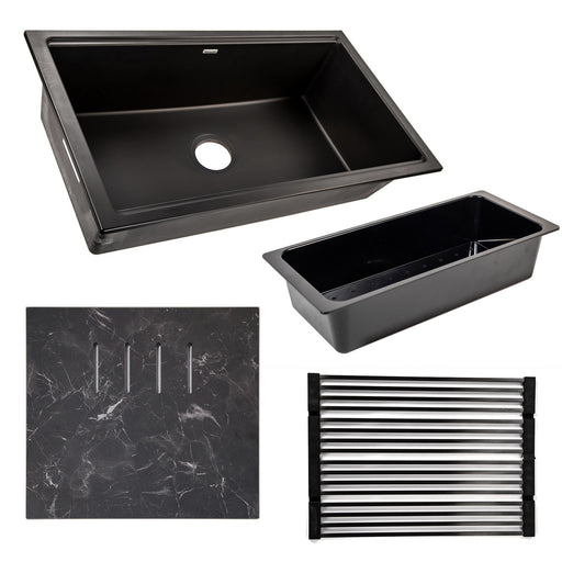 Nantucket Sinks Undermount Workstation Granite Composite Sink - Black PR3419-NBL-UM - view 2