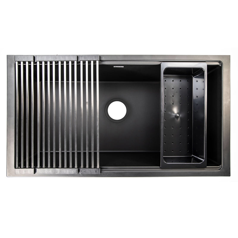 Nantucket Sinks Undermount Workstation Granite Composite Sink - Black PR3419-NBL-UM - view 3