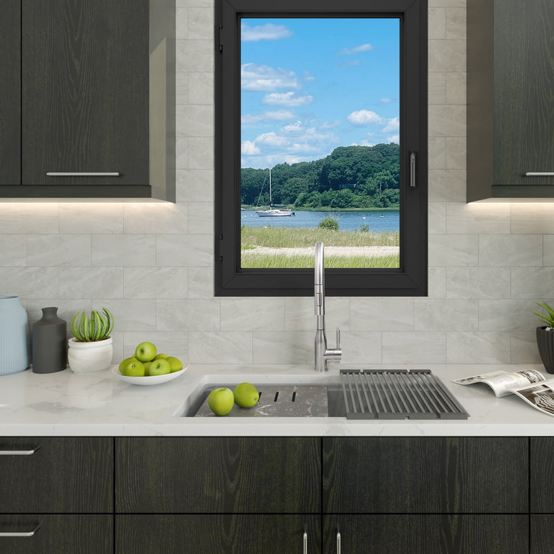 Nantucket Sinks Undermount Workstation Granite Composite Sink - Titanium PR3419-TI-UM - view 7