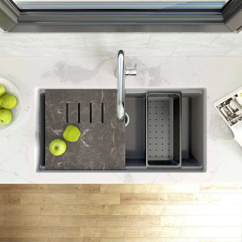 Nantucket Sinks Undermount Workstation Granite Composite Sink - Titanium PR3419-TI-UM - view 9