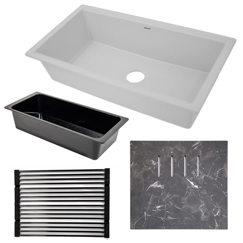 Nantucket Sinks Undermount Workstation Granite Composite Sink - White PR3419-W-UM - view 2