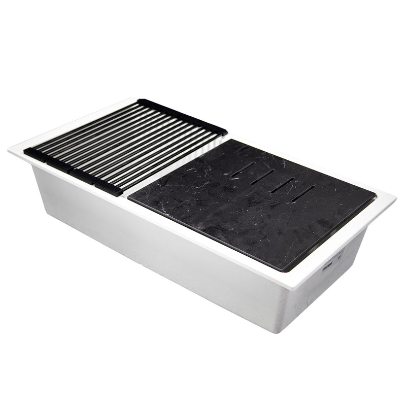 Nantucket Sinks Undermount Workstation Granite Composite Sink - White PR3419-W-UM