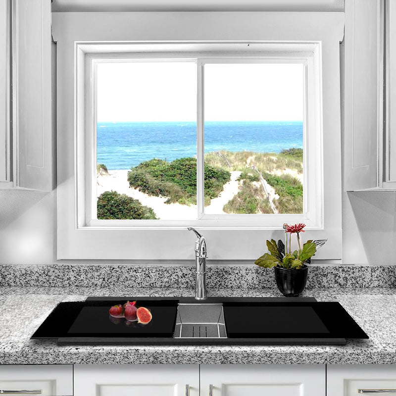 Nantucket Sinks Large Double Bowl Prep Station Topmount Granite Composite Sink - Black PR3420PS-BL - view 6
