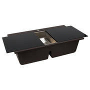 Nantucket Sinks Large Double Bowl Prep Station Topmount Granite Composite Sink - Brown PR3420PS-BR - view 5