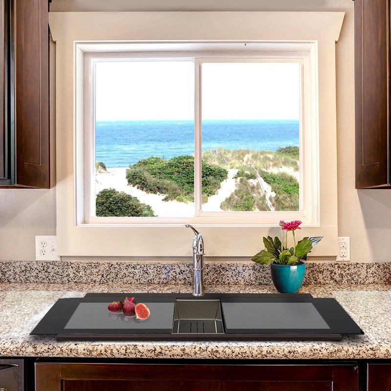 Nantucket Sinks Large Double Bowl Prep Station Topmount Granite Composite Sink - Brown PR3420PS-BR - view 8