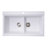 Nantucket Sinks Large Double Bowl Prep Station Topmount Granite Composite Sink - White PR3420PS-W - view 3