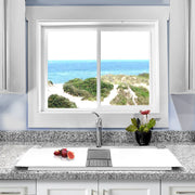 Nantucket Sinks Large Double Bowl Prep Station Topmount Granite Composite Sink - White PR3420PS-W - view 7