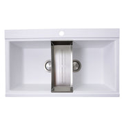 Nantucket Sinks Large Double Bowl Prep Station Topmount Granite Composite Sink - White PR3420PS-W