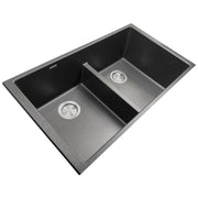 Nantucket Sinks Low Divide 50/50 Double Bowl Undermount Granite Composite Sink - Black PR5050-LDBL - view 2
