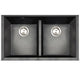 Nantucket Sinks Low Divide 50/50 Double Bowl Undermount Granite Composite Sink - Black PR5050-LDBL